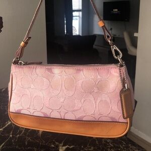 Coach Pink and Brown Clutch